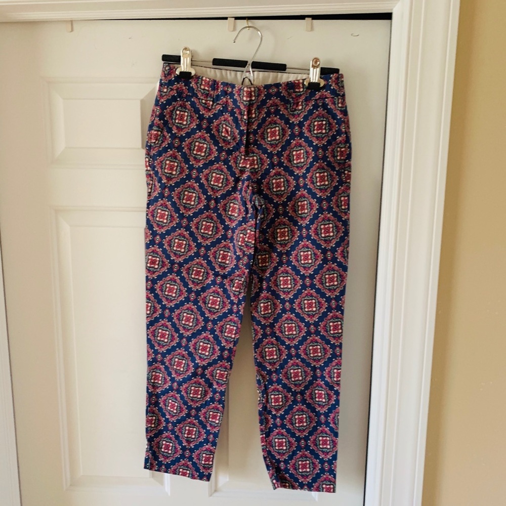 J Crew Ankle Length Patterned Pants Size 0
